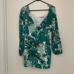GUESS Botanic Jungle Print Green mini dress in size M